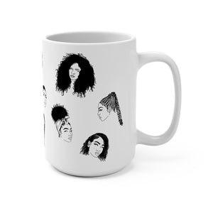 Hairstyle Girls Mug 15oz | Artistic Black Hair Designs | Gift for Hair Lovers, Black History Month, Home Decor, Coffee