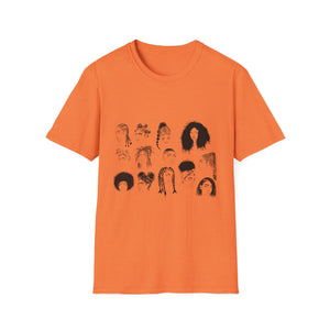 Hairstyle Girls Unisex Softstyle T-Shirt, African American Hair Tees, Natural Hair Apparel, Braided Styles Shirt, Textured Hair