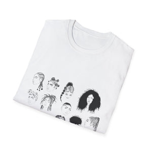 Hairstyle Girls Unisex Softstyle T-Shirt, African American Hair Tees, Natural Hair Apparel, Braided Styles Shirt, Textured Hair